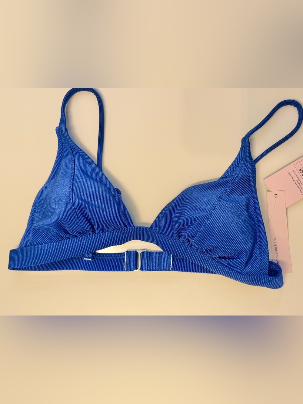 wild fable Blue Ribbed Triangle Bikini Top